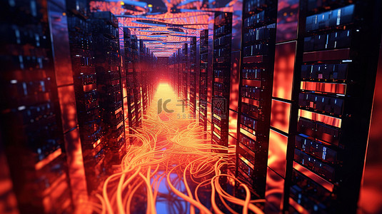 科技网络安全背景图片_3d 计算机网络的插图