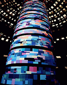 柏林博物馆岛背景图片_由电视屏幕制成的大型电视塔