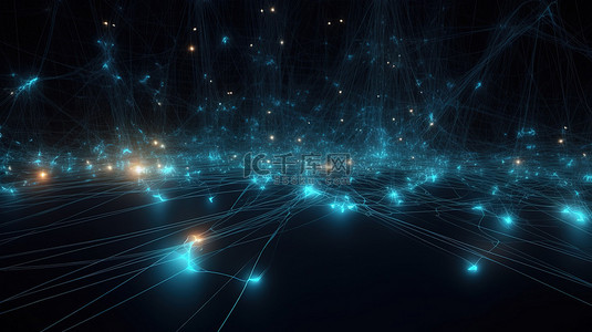 科技框背景图片_流经网络通信的动态粒子 3d 渲染