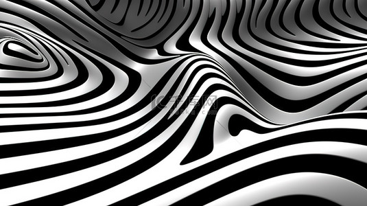 3d 渲染的斑马线抽象图案