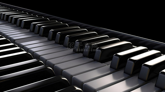 合成器背景图片_3d 钢琴键盘渲染的对角线视图