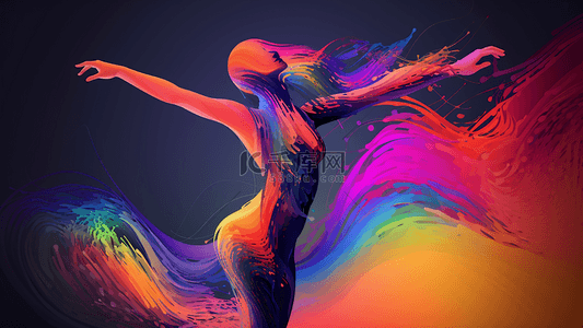 抽象彩色舞蹈背景海报