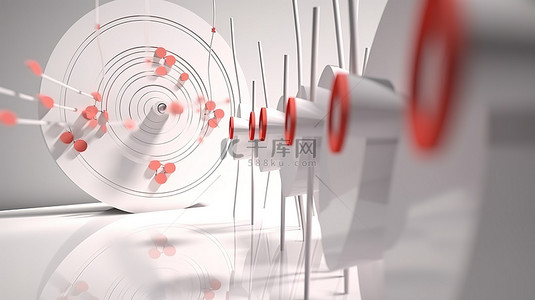 中餐挂图背景图片_实现业务目标 3D 渲染靶心，箭头集中在挂图目标上