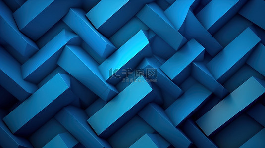 简约商业模板背景图片_适用于商业和企业模板的优雅蓝色锯齿形图案的简约 3D 插图