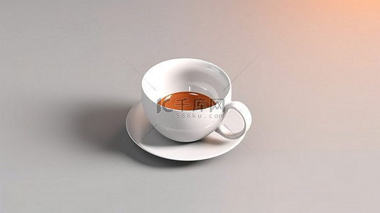 咖啡杯的插图 3D 模型