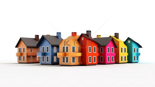 房地产市场概念房屋销售的 3D 渲染描述