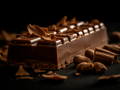 情人节美食背景图片_黑巧克力甜品美食摄影广告背景