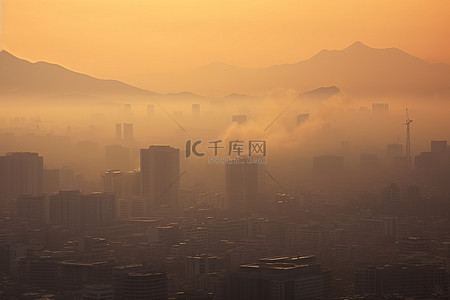 水公司背景图片_首尔的日落由麦肯锡视觉传播公司提供