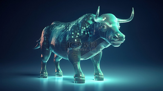中利达画册背景图片_卡尔达诺加密货币牛市的投资增长 3d 渲染