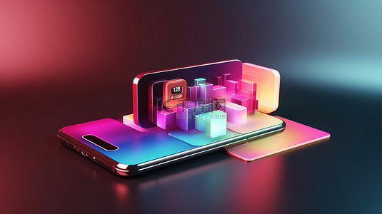 Instagram Ready 3D 智能手机设计，具有充足的复制空间供配置文件使用