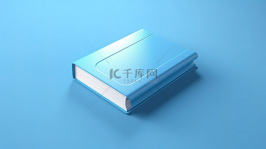 最小的图标背景图片_3d 呈现在白色和蓝色背景上隔离的最小书籍图标符号