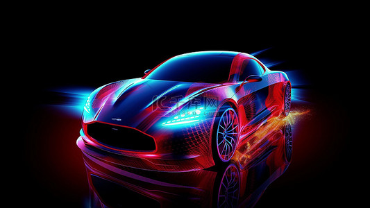 未来智能科技蓝色背景图片_汽车光效灯光科技