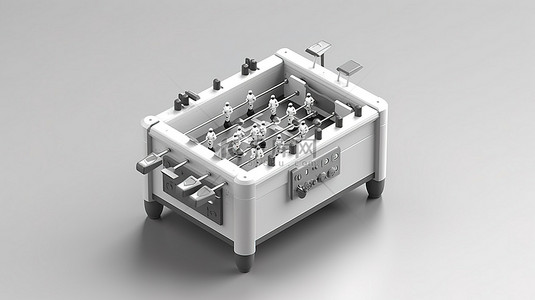 套圈游戏背景图片_带足球桌的等距街机视频游戏柜的 3D 单色图标