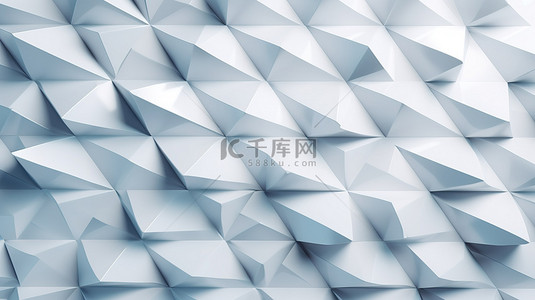 动态白色三角形背景壁纸，具有用于演示和 3D 渲染的设计空间