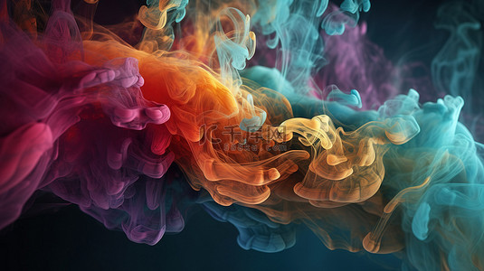 紫烟背景图片_充满活力和想象力的烟雾艺术丰富多彩的创意和动态