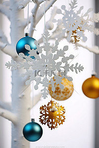 圣诞树雪花的背景图片_雪花 圣诞树顶上的雪花