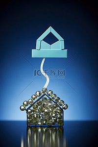 沟通符号背景图片_带有徽标的电子邮件显示房子形状的邮件符号