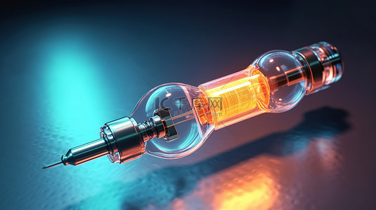注射器和疫苗瓶的插图渲染