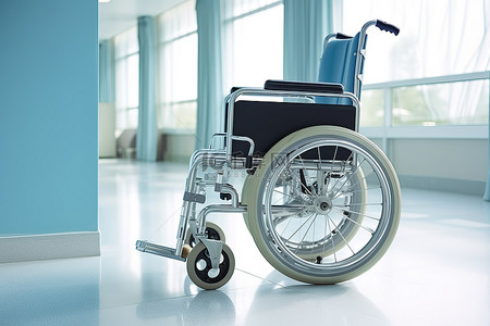 医院图片背景图片_医院候诊室里的轮椅图片