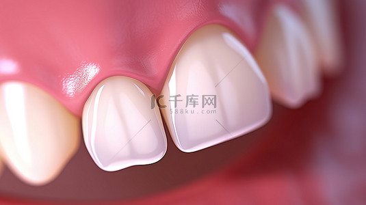 牙科手术背景图片_健康牙齿的聚焦渲染令人惊叹的特写美容镜头