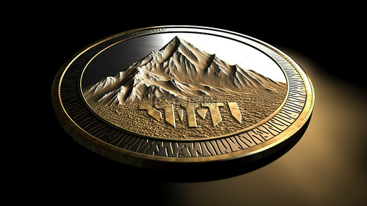 蒙古乌兰巴托之旅背景图片_蒙古图格里克硬币代表金融投资和货币兑换的 3D 插图