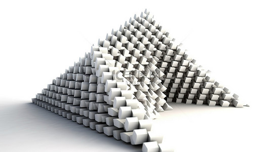 用白色背景上的 3D 渲染立方体创建的令人着迷的三角幻觉