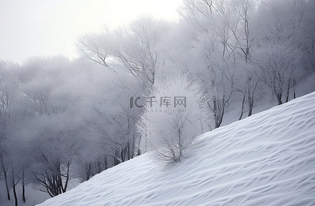 一个人用滑雪板从冰雪覆盖的山上滑雪