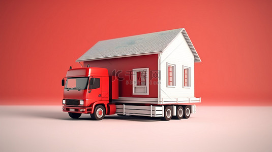 在 3D 图像中使用卡车运输房屋
