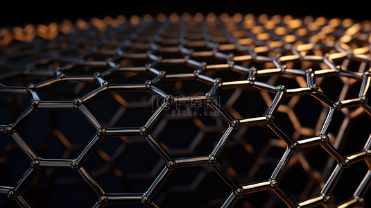 石墨烯管具有六边形几何形状的 3D 渲染纳米结构