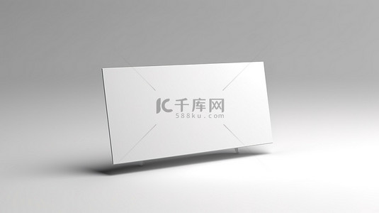 餐盘卡背景图片_带有空白水平表卡标签的白色背景的 3D 渲染