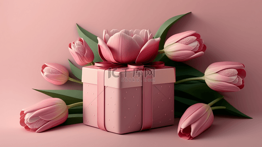 母亲节礼物花卉粉色背景