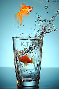 鱼在一杯水中跳跃