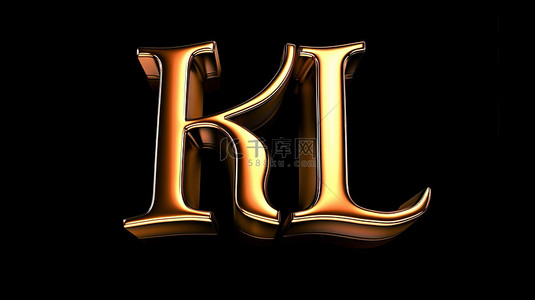时尚的 3D 渲染手写脚本字体字母 h i j k l 和 m 黑色
