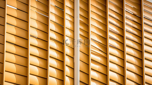 百叶窗的光背景图片_带卢浮宫风格百叶窗的金色 3D 条纹透视照片