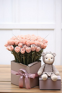 适合生日女孩的粉色花盒