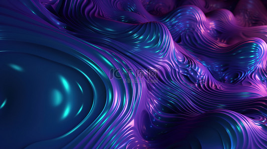高清抽象蓝色和紫色背景的令人惊叹的 3D 渲染