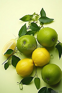 果柠檬背景图片_青苹果柠檬和橄榄树