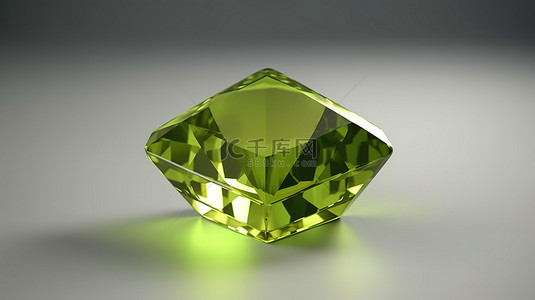 中婚礼背景图片_逼真 3D 渲染中的辐射方形橄榄石宝石
