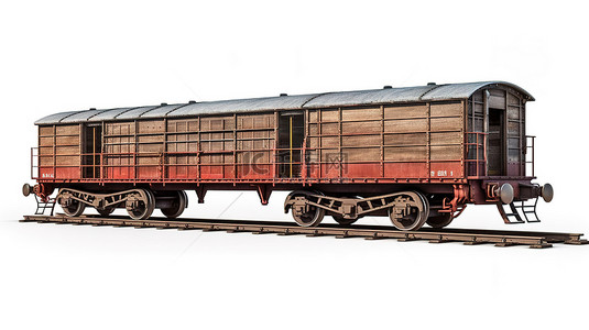 用于铁路货物物流和运输的铁路车厢和机车的独立 3D 图形设计元素