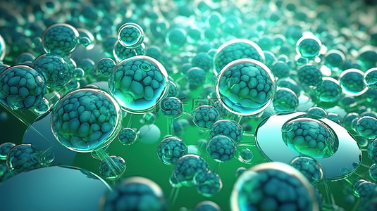 基因细胞背景图片_1 科学背景下细胞的 3D 插图医学概念