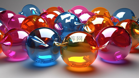 气泡语音聊天气泡的 3D 渲染插图