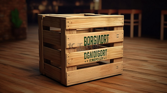 匈牙利制造的进出口木箱的 3D 插图