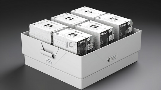 专业品牌背景图片_带有名片的盒子以 3d 渲染呈现
