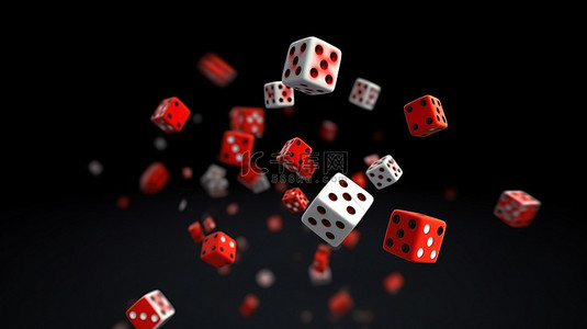 机会图标背景图片_赌场骰子图标落入 3d 的插图设计