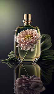 香水瓶香水植物美丽背景