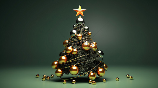 3d 渲染的圣诞树具有象征意义