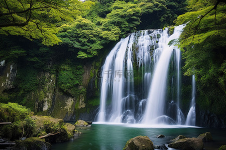 恩格斯诞辰纪念日背景图片_日本瀑布 日本瀑布照片 日本瀑布照片