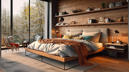 环境舒适的背景图片_舒适的卧室环境3D模型