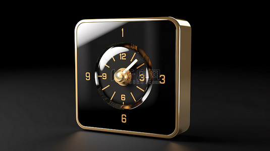 时钟复古背景图片_金色色调的标志性复古闹钟 3D 渲染