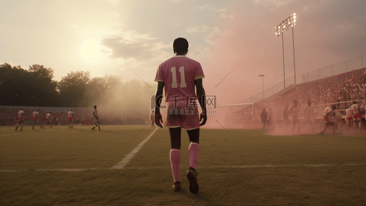 足球场运动员背影复古摄影风格广告背景
